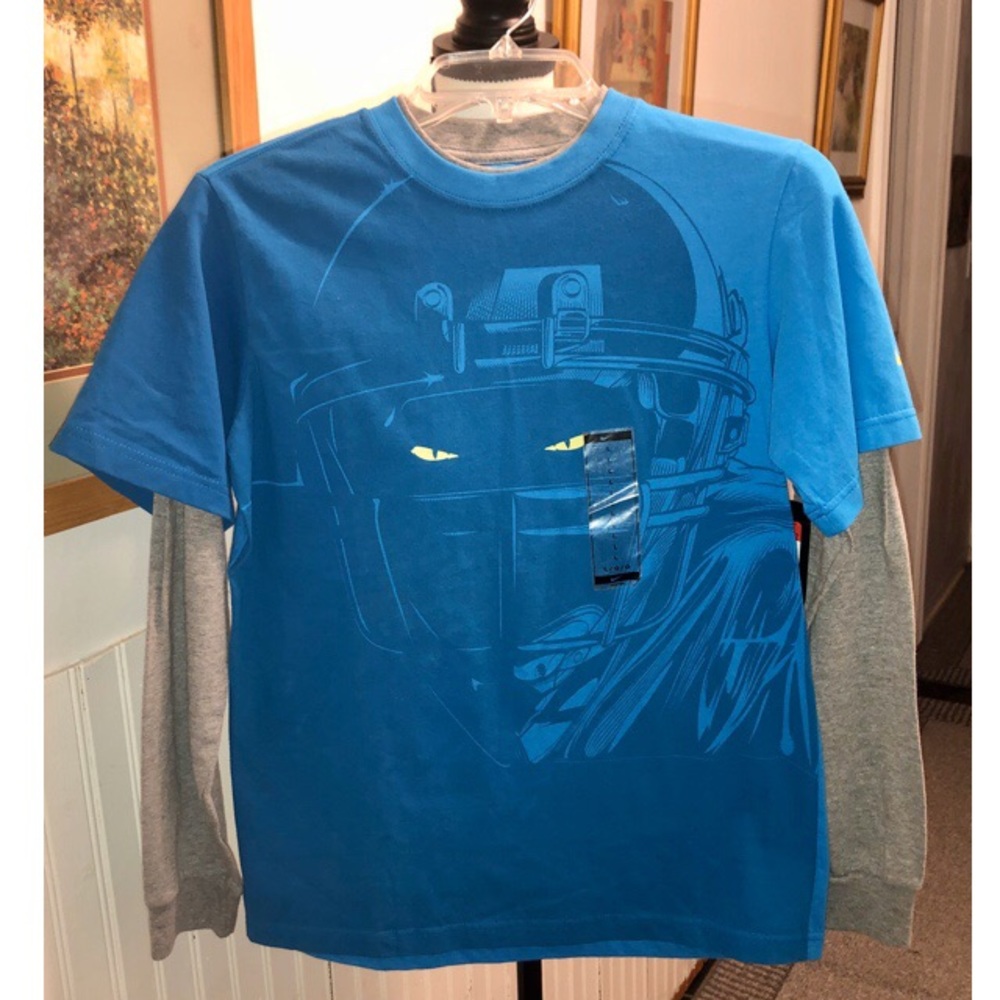 Nike Training Blue/Light Gray Long Sleeve Tee